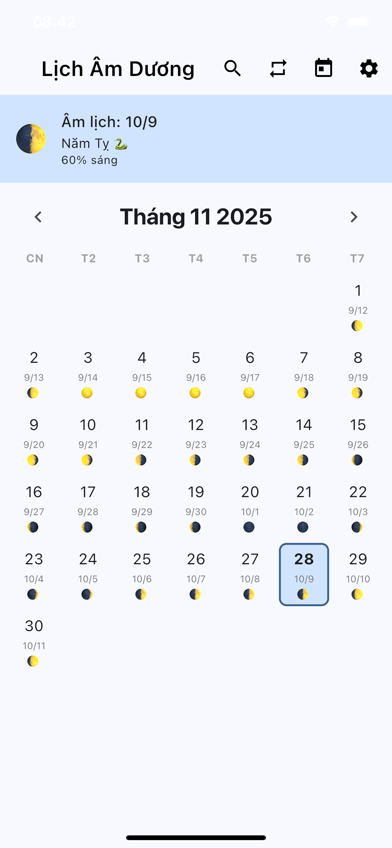 Lunar Calendar screenshot 1